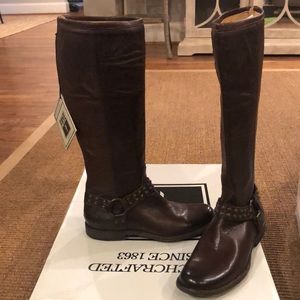 FRYE brown studded tall boots size 9